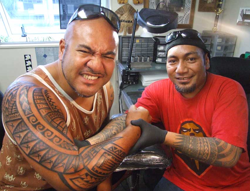On Saturday I saw an amazing calf tattoo at the Otara market and in 